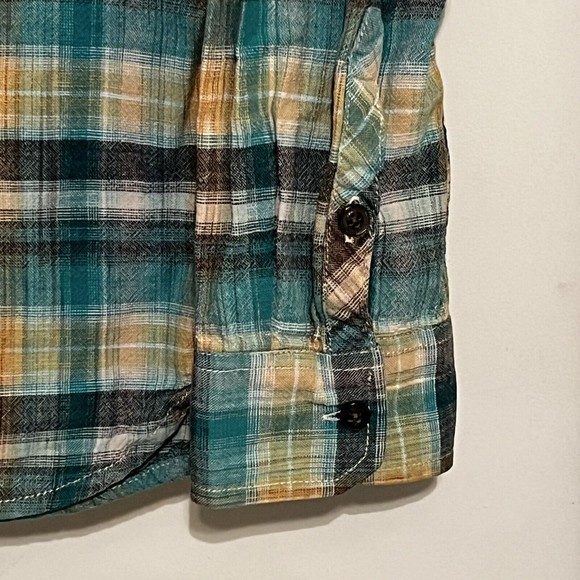 Levi’s Men’s Fantane Castlerock Plaid Shirt Size Large 100% Cotton Button Up - Picture 8 of 16
